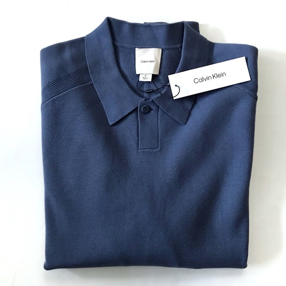 Calvin Klein Black Polo Shirt Classic Fit Med NWT - Picture 2 of 7
